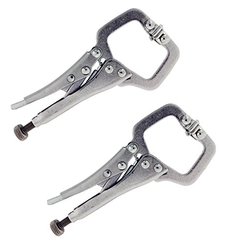 C Klemmen Gripzange von Kurtzy - Set aus 4 Mini Zwingen Griff Verriegelungs mit einstellbarem Schraubende für Große und Kleine Klemm Arbeiten - Handwerkzeug für DIY Projekte