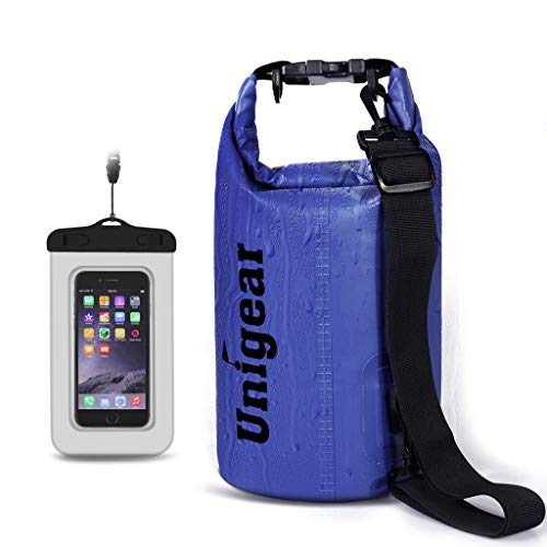Dry Bag Sack, Wasserdichte schwimmende Dry Gear Taschen für Bootfahren, Kajak, Angeln, Rafting, Schwimmen, Camping und Snowboarden (Blau, 5L)