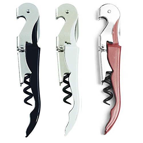Korkenzieher Weinöffner Set of 3 ,FLYING Kellner Korkenzieher und Folienschneider für Sommeliers, Kellner und Barkeeper- Doppelte Korkenzieher
