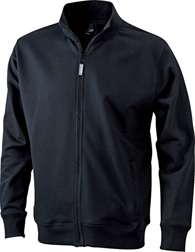 Herren Sweatjacke aus formbeständiger Sweat-Qualität XL,Schwarz