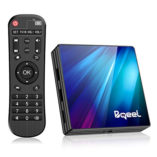 Bqeel Android TV Box R1 Plus/ 4G Ram 64G Rom/ Android 9.0 TV Box mit RK3318 Quad-Core 64bit Cortex-A53/ unterstützt WiFi 2.4G/5.0G /Bluetooth 4.0/ 4K/USB 3.0/ HDMI 2.0a Smart tv Box Android Box