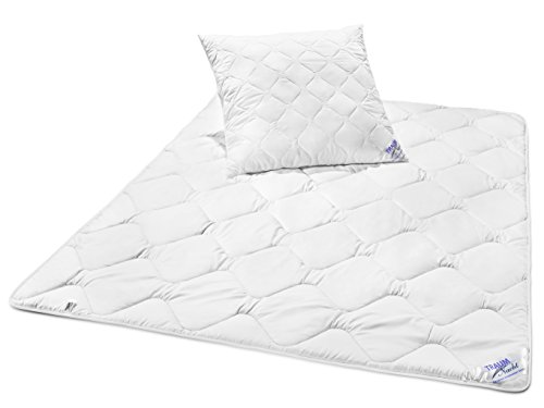 Traumnacht 03831469140 3-Star Bettenset 4-Jahreszeiten, 1 x teilbare Bettdecke 135 x 200 cm und 1 x Kopfkissen 80 x 80 cm, weiß