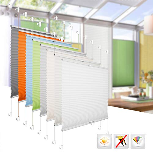 BelleMax Raffrollo ohne Bohren klemmfix Rollo Jalousie Sonnenschutz leicht zu Montieren und Verspannt 70x130 cm Anthrazit