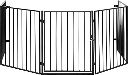 IB-Style Kaminschutzgitter Absperrgitter CATO Schwarz oder Silber Metall - 5 x 60 cm = 3m - mit doppeltem Verschluss