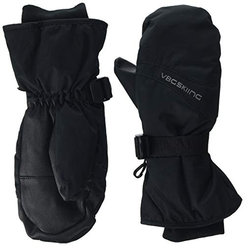 Vbiger Skihandschuhe Schnee Handschuhe Warm Winter Handschuhe Designed für Skifahren Snowboarden Schneebälle Wasserdicht Winddicht Tough Baumwolle Schicht passt für Herren und Damen, Schwarz, M