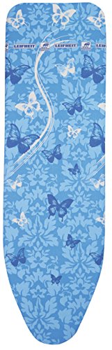 Leifheit 72264 Air Board Thermo Reflect Universal Vs Bügeltischbezug, Stoff, Butterflies blau, 140 x 45 x 1 cm