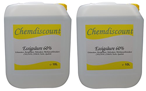 20Liter (2x10Liter, ca. 21,3kg) Essigsäure 60%, versandkostenfrei
