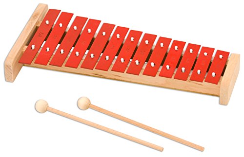 Glockenspiel Kinder, Xylophon lernen, Alt-Glockenspiel mit 16 Klangplatten - Stabspiel Schlaginstrument Kinder Musikschule Musikunterricht Schule Schüler musizieren Instrumente Glocken-Spiel