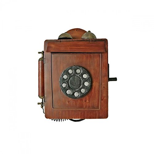 Briefkasten Postkasten Nostalgie Holz-Optik Motiv Telefon braun