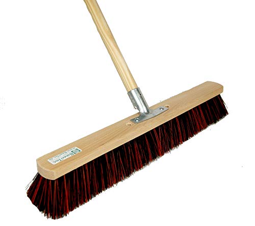 BawiTec Spezialbesen Arengabesen Arenga-Elaston-Besen Mix 60cm 160cm Straßenbesen mit Stiel Kehrbesen