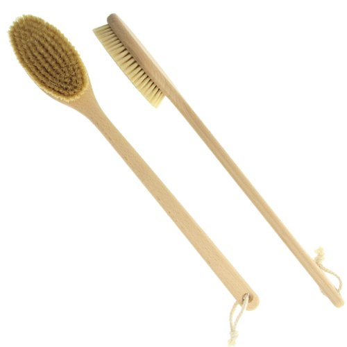 Kosmetex Rückenbürste, Badebürste aus Buchenholz, fester Stiel, 50cm