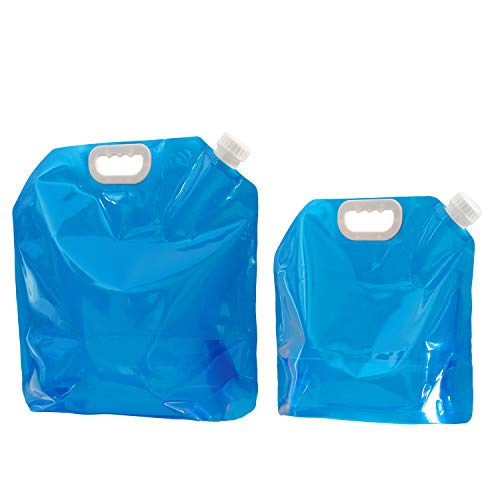 VABNEER 2 x Pack Wasserkanister Faltbar (5L+10L) Outdoor Faltschüssel Tragbar Faltbarer Trinkwasse BPA-freier ungiftiger geruchloser Wasser-Speicher-Beutel Für kampierendes wanderndes Picknick BBQ