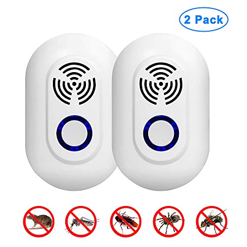 solawill Ultraschall Schädlingsbekämpfer Moskitoschutz Elektronische Insektenschutzmittel geruchlos ungiftig Innenräumen Pest Control Repeller für Kakerlaken, Ameisen, Mäuse und Insekten-2 Stück