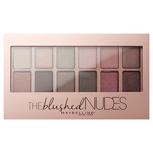 Maybelline The Blushed Nudes Palette, Lidschattenpalette, 12 perfekt untereinander kombinierbare Farbnuancen, matt, leuchtende und schimmernde Texturen, für verführerische Augen