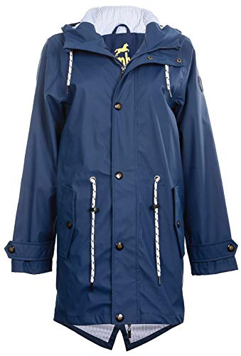 Friesennerz | Maritime Jacke | Regenjacke | veredelt | Das Original aus Ostfriesland | Modell Norderney | Regenmantel | Gelb Blau Yellow Navy