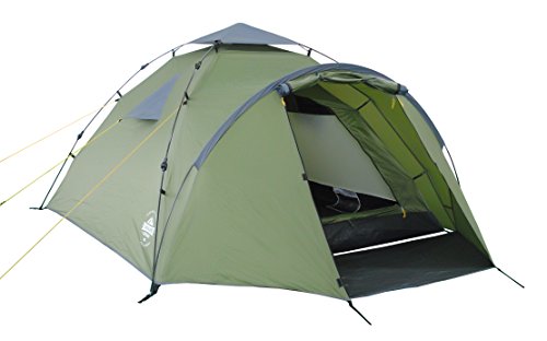 Lumaland Outdoor Pop Up Familienzelt Wurfzelt 3 Personen Zelt Camping Festival etc. 220 x 220 x 130 robust Grün