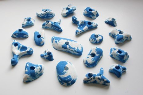 20 Klettergriffe weiss-blau