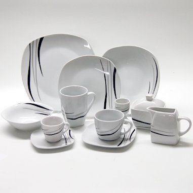 Retsch Arzberg Cosmos Kombiservice 62teilig eckig für 6 Personen / Porzellan / dekoriert / Das Rundum-sorglos-Paket