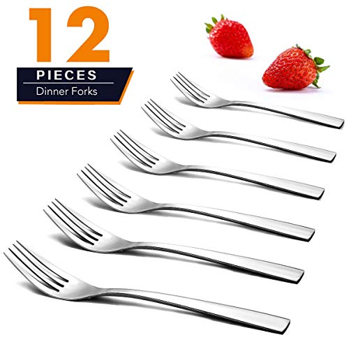 Elegant Life Dinner Gabeln, 12-teiliges Edelstahl Gabeln Set Spiegel poliert Moderne Besteck Gabeln für die Küche, 8 Zoll