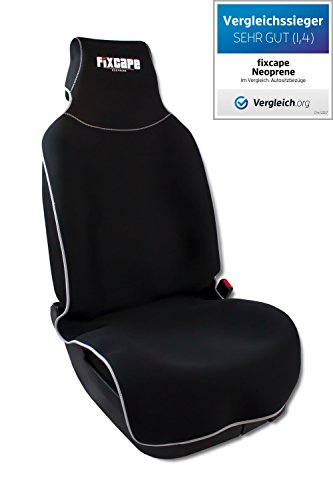 fixcape neoprene, Vergleichssieger Autositzbezüge universal wasserdicht, Autositzbezug Schonbezug Sitzbezug Sitzauflage für das Auto Sitzbezüge Schonbezüge Autositz, Schwarz-Grau