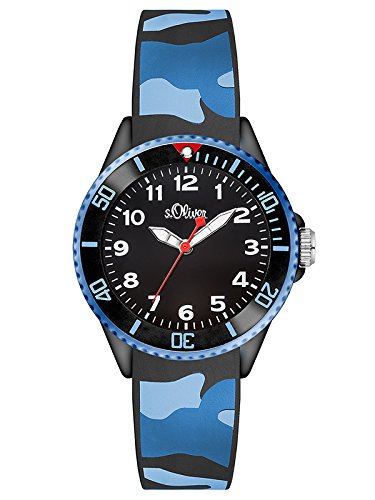 S.Oliver Jungenuhr Analog Quarz mit Silikonarmband – SO-3109-PQ