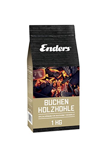 Enders Buchenholzkohle für AURORA Tischgrill 1383, rauchfrei BBQ Grill, Buchen-Holzkohle für schenlles Anzünden, 1 KG