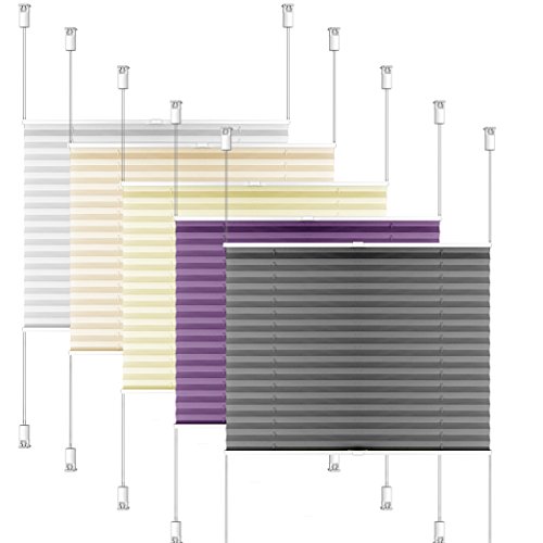 SIENOC Plissee Klemmfix Fenster Plissee Rollo Sonnenschutz Ohne Bohren Rollo Fenster & Türen inkl. Zubehör (Weiß, 100x130 cm)