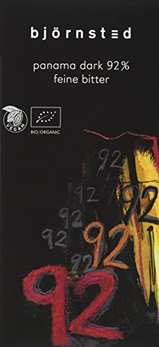 björnsted BIO Feine Bitter Chocolade 92 prozent Cacao mit Kokosblütenzucker vegan, 5er Pack (5 x 80 g)-BIO