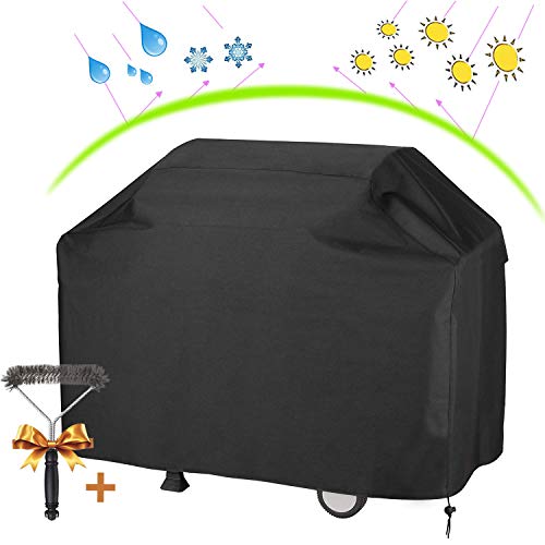 UKEER Grillabdeckung, Grill Abdeckhaube Gasgrill mit Grillbürste Outdoor Wasserdicht Abdeckung BBQ Cover Für Gasgrills mit Bis 147 x 61 x 117cm