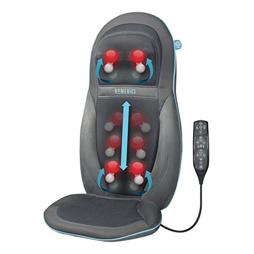 HoMedics GEL Massageauflage - Gezielte, tiefenwirksame Shiatsu Rücken- und Schultermassage mit innovativer Gel-Technologie, Massage für den kompletten Rücken inkl. Nackenmassage, mit Wärmefunktion