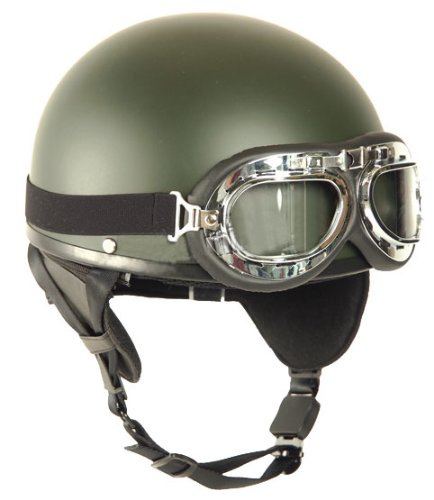 Mil-Tec Helm Halbschale mit Brille oliv