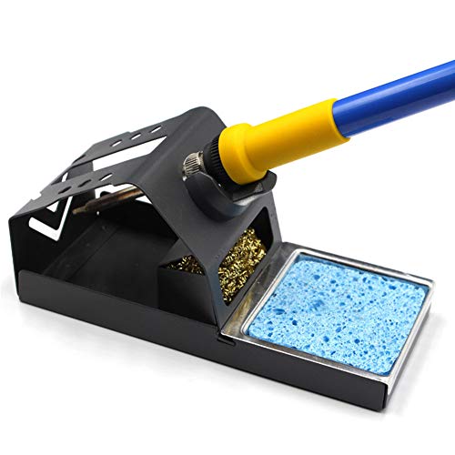 Lötkolben-Ständer aus Zinklegierung, stabil, T12 Schweißlötkolben-Halter mit Messingdraht, Kugelspitzenreiniger Schwamm