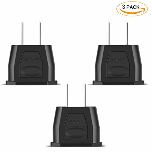 Incutex 3x USA Reiseadapter US Reisestecker EU USA Adapter travel plug usa Typ A Steckdosenadapter USA Kanada Mexiko, schwarz