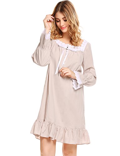 Avidlove Damen Kleid Nachthemd Schlafanzüge Nachtwäsche Negligees Langarm/Kurzarm Kurz Absatz/Lang Absatz Dessous Baumwolle Reine