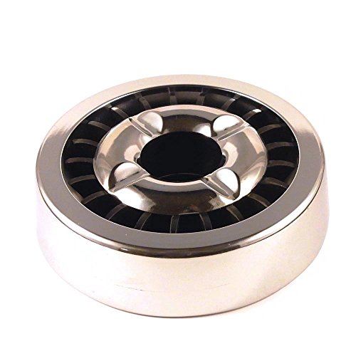 Starlet24 Gluttöter Aschenbecher für draußen Windaschenbecher Metall Ascher Starlet24 Ashtray stabil rund flach Silber