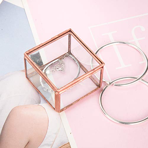 Feyarl Gold Schmuck Schmuckstück Glasbox Verzierten Ring Ohrring Box Konservierte Blume Glas Box Dekorative Box