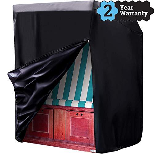 Strandkorb Schutzhülle Strandkorb aus 600 D Oxford Gewebe Strandkorbabdeckung Strandkorbhülle Wasserdichter Reißverschluss uv beständig Strandkorb Abdeckung Strandkörbe Strandkorbhülle Schutzhülle