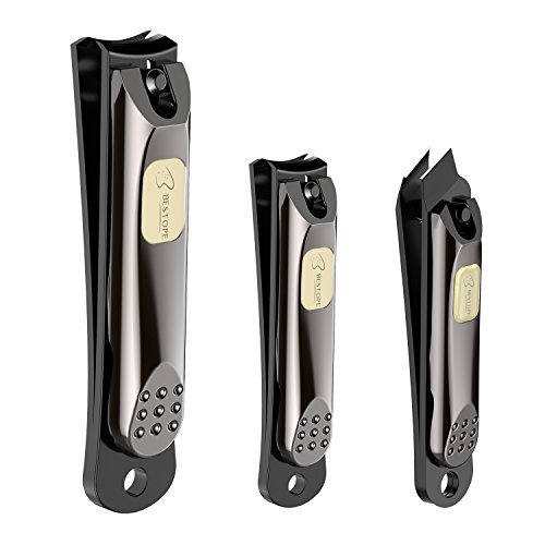 BESTOPE Nagelknipser Set Clippers Set für Fingernägel und Zehennägel Scharfe Nail Clipper Nagelzwicker mit Nagelfeile Nagelschneider Nagelzange mit Metallgehäuse(3 Stück)
