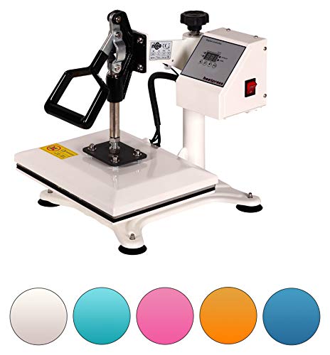 RICOO Power Zwerg-TW Transferpresse Textilpresse Textildruckpresse Schwenkbar Thermopresse Transferdruck Bügelpresse Textil T-Shirtpresse Sublimationspresse für Flexfolie und Flockfolie | Weiß