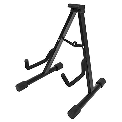 CASCHA Gitarrenständer für Akustikgitarre und E-Gitarre geeignet, Schwarz