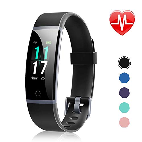 Letsfit Fitness Armband mit Pulsmesser Wasserdicht IP68 Fitness Tracker 0,96 Zoll Farbbildschirm und 14 Trainingsmodi Schrittzähler Uhr Smartwatch Aktivitätstracker für Damen Herren