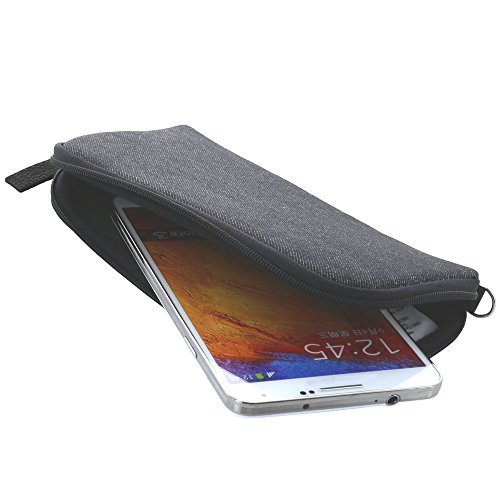 Handyhülle mit Handschlaufe 7.2 - universal Größe 3XL für Huawei Honor 6x 7x Mate 9 / 10 Pro / Lite / View 10 - Handytasche schwarz/grau