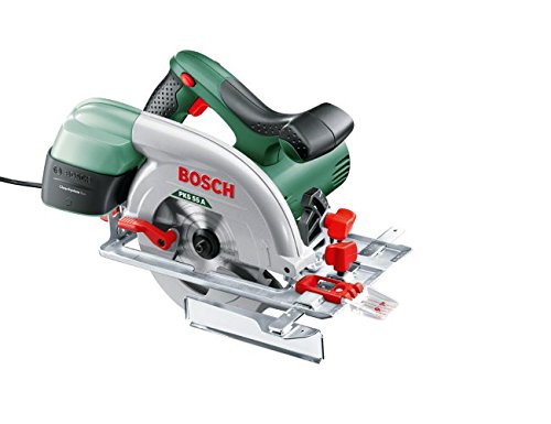 Bosch Kreissäge PKS 55 A (Kreissägeblatt Holz, Parallelanschlag, Karton, 1,200 Watt)