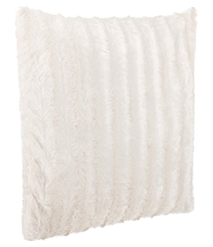 Brandsseller Hochwertiges Exclusives Fellkissen - Fellimitat/Nerzoptik - Besonders Weich und Kuschelig mit Füllung - Größe: 50x50 cm - Creme-Weiss