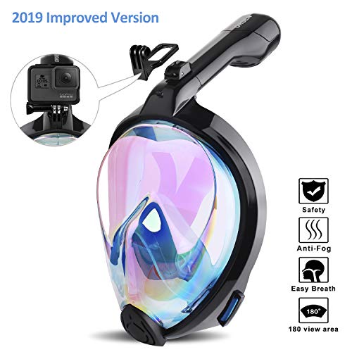 ORSEN Tauchmaske Vollgesichtsmaske für Erwachsene & Kinder, Faltbare Schnorchelmaske Vollmaske mit 180° Sicht und Action Kamera-Halterung, Müheloses Atmen, Kein Beschlagen