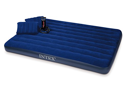 Intex Luftbett Classic Downy Blue Queen Set, blau, 152 x 203 x 22 cm/4-teilig