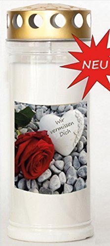 24 Kerzen x St. Jakob’s Wochenbrenner mit Golddeckel 7 Tage und Steine mit Rose Motiv