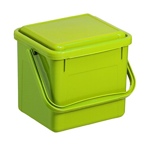 Rotho 1770505519 Komposteimer Bio, Abfallbehälter für die Küche aus Kunststoff mit Geruchsdichtem Deckel in Hellgrün, Biomülleimer mit 4,5 L Inhalt, circa' 21 x 20 x 18 cm Komposteimer, Plastik