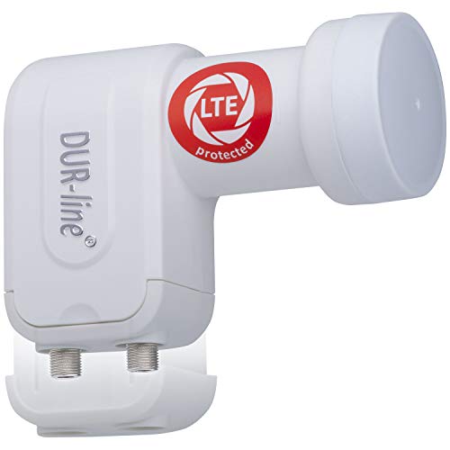 DUR-line +Ultra Twin LNB - 2 Teilnehmer weiß - mit LTE-Filter [ Test SEHR GUT ] 2-Fach, digital, Full HD, 4K, 3D, Sieger - Premium-Qualität