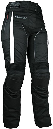Heyberry Damen Motorradhose sportlich Textil Schwarz Weiß Gr. M / 38